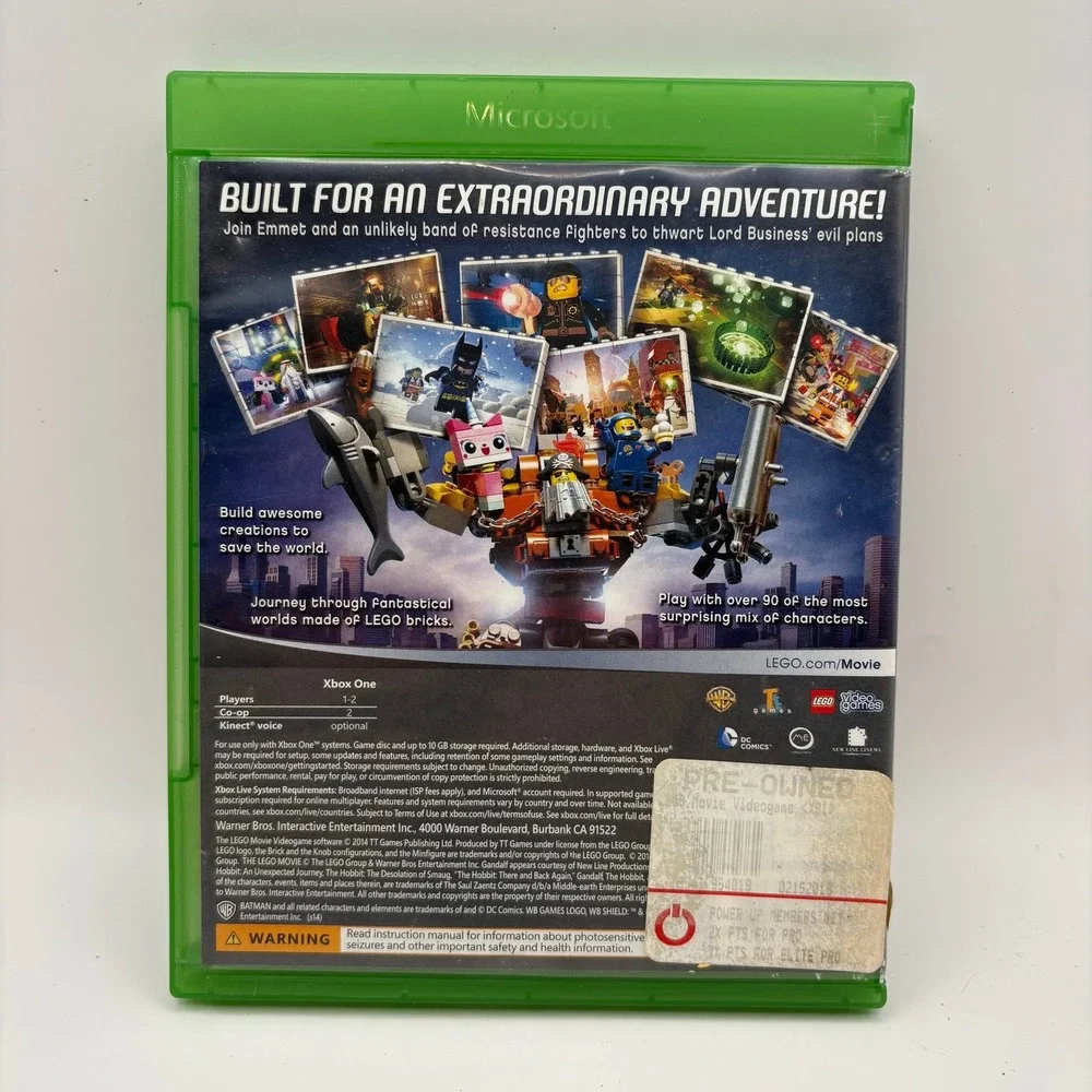 The LEGO Movie Videogame Xbox One Microsoft WB Games Action Adventure Disc Only